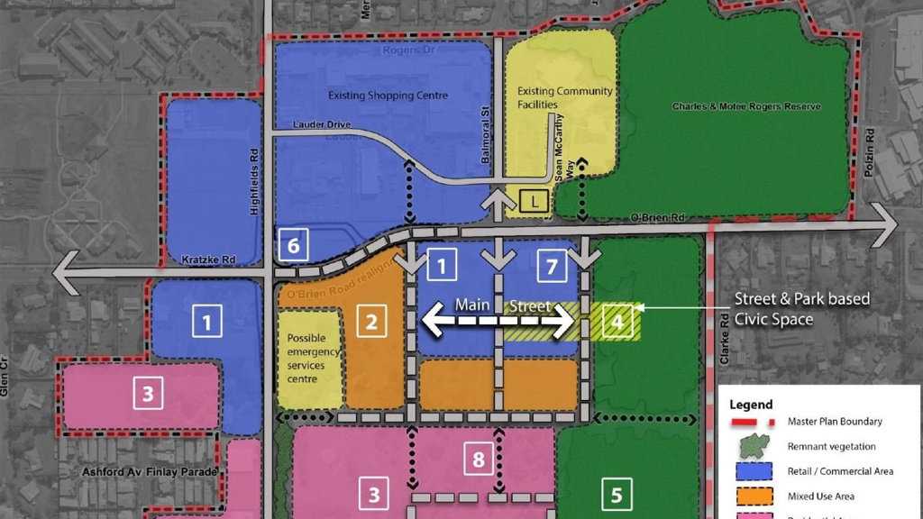 One of three proposed layouts for the Highfields Central Master Plan, which were presented to residents during consultations. Picture: Toowoomba Regional Council