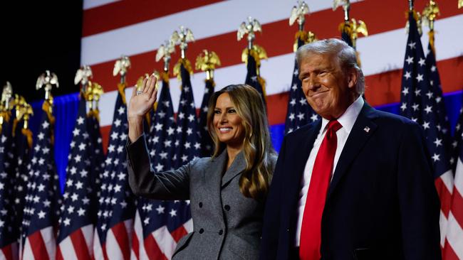 Donald Trump and wife Melania Trump on election night. Picture: Getty Images