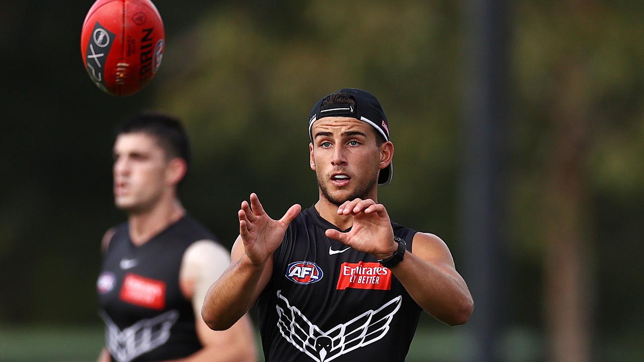 Nick Daicos was highly effective against the Cats without a tag. Pic: Michael Klein