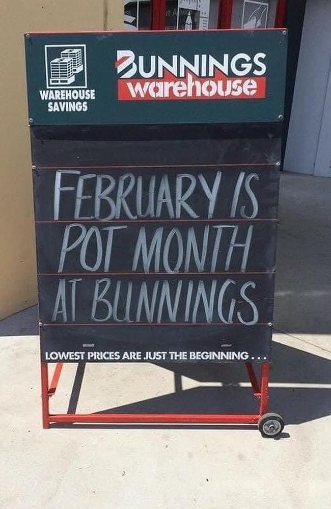 Hilarious Adelaide Bunnings sign goes viral. Picture: Instagram/justadelaidethings