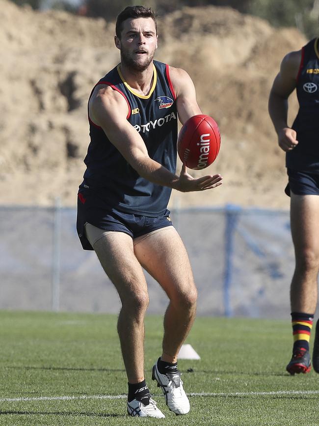 Adelaide’s Brad Crouch during pre-season training at Football park. Picture: Sarah Reed