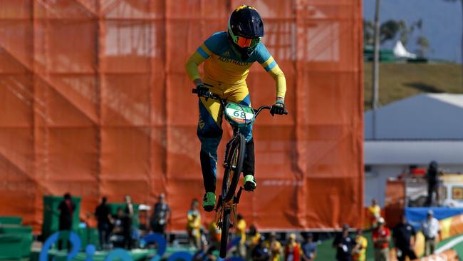 Caroline Buchanan qualified fastest in the women’s BMX competition.