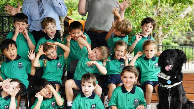 MY FIRST YEAR: Funny faces. Matthew Flinders Anglican College Preps. Picture: Patrick Woods.