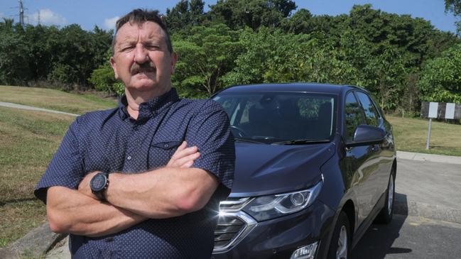 Anti-crime advocate Paul Drabble at a popular stolen car dumping area in White Rock. Mr Drabble will host a Zoom crime crisis meeting on Wednesday to discuss protection of the elderly and a citizens' force to assist police combat crime. Picture: Peter Carruthers