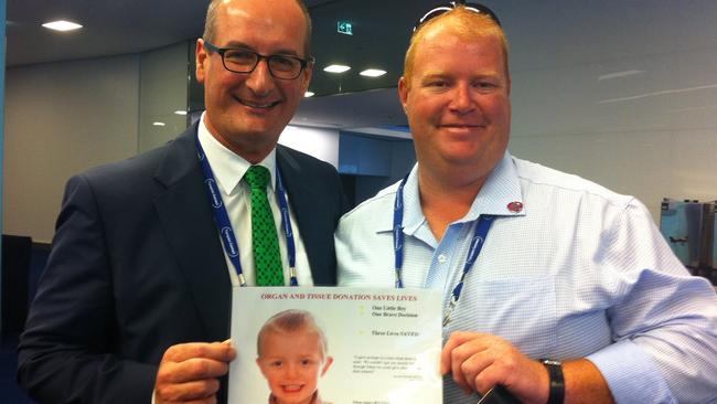 Seccull with David Koch after starting a foundation in his son’s name.