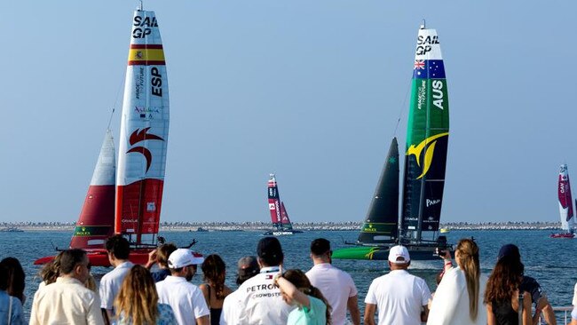 Spain and Australia in Dubai. Pictuire: Kieran Cleeves SailGP.