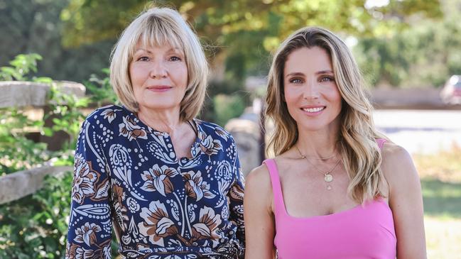 Katie Page and ambassador for Magic Millions showjumping Elsa Pataky at Beaufort Polo Club in Tetbury, UK. Picture: Magic Millions