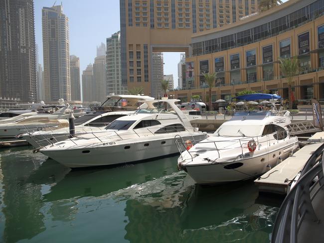 The luxurious Dubai marina where several drug-related arrests were made.