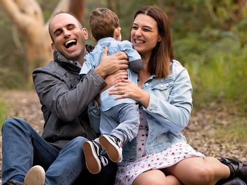 Sydney mum Angelina with her husband Peter and son Max. Picture: Wonderlight Photography