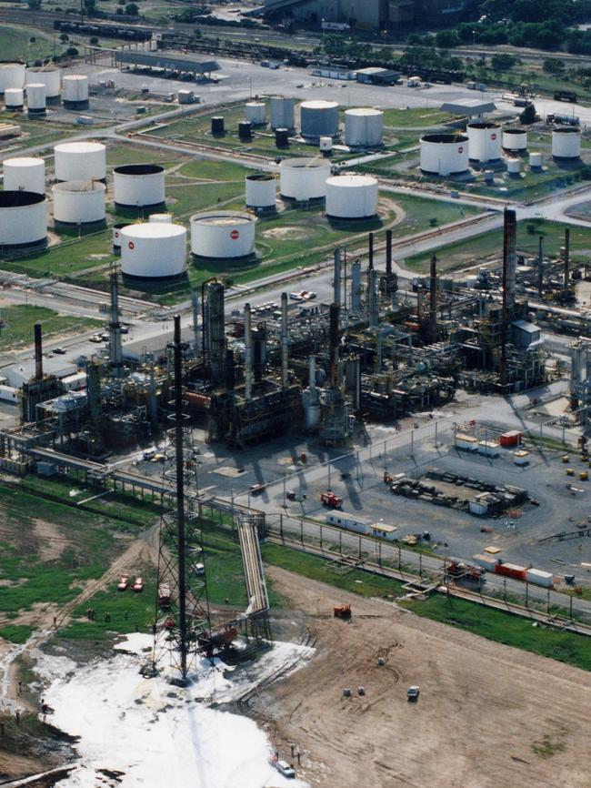 The former Port Stanvac Oil Refinery in 1992. It was closed in 2003.