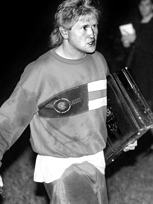 Lance White after being rescued by helicopter when he became stranded on top of his 4WD ute after it was washed off track into swollen Nepean River.