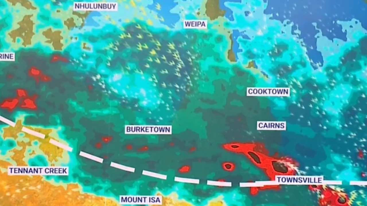 North Queensland could be smashed by 250mm of rain in 24 hours. Picture: Sky News