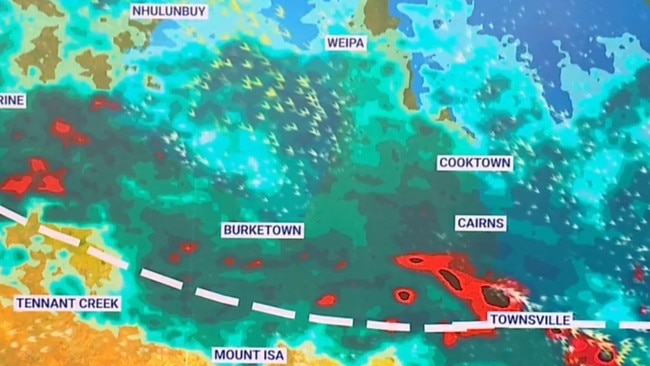 North Queensland could be smashed by 250mm of rain in 24 hours. Picture: Sky News