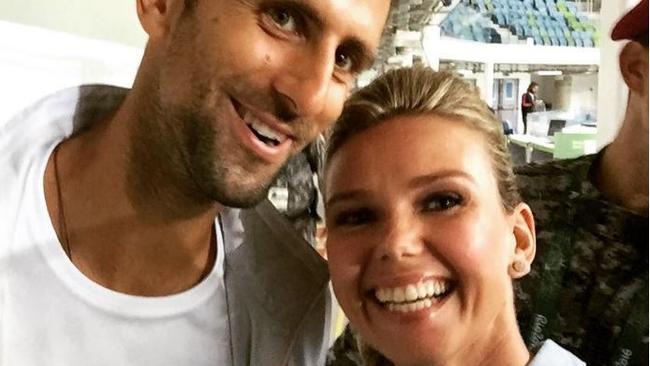 Television presenter Edwina Bartholomew with Novak Djokovic, "My #rio2016 selfie game is strong. Me: Can I grab a selfie? @djokernole: For my Australian friends, always" Picture: Instagram