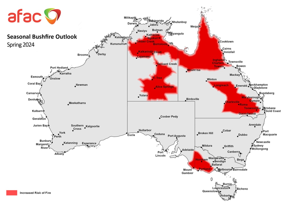 There is an 'increased risk' of bushfires in many Australian states this spring. Picture: AFAC