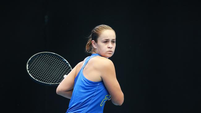 Ash Barty at Pat Rafter Arena in Tennyson, Brisbane. Picture: AAP Image