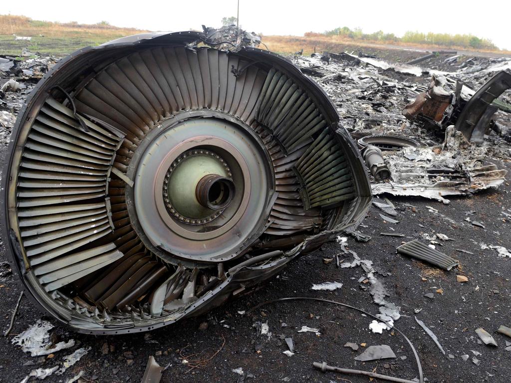 The MH17 crash site in the village of Hrabove (Grabovo), some 80km east of Donetsk. Picture: Alexander Khudoteply/AFP