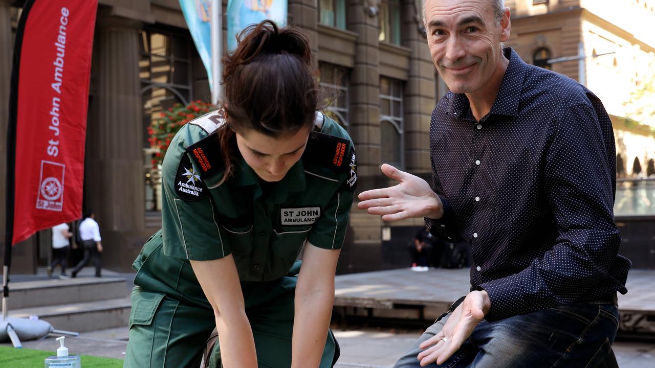 The former Yellow Wiggle is on a mission to save people’s lives by teaching others the lifesaving CPR skill. Picture: Damian Shaw