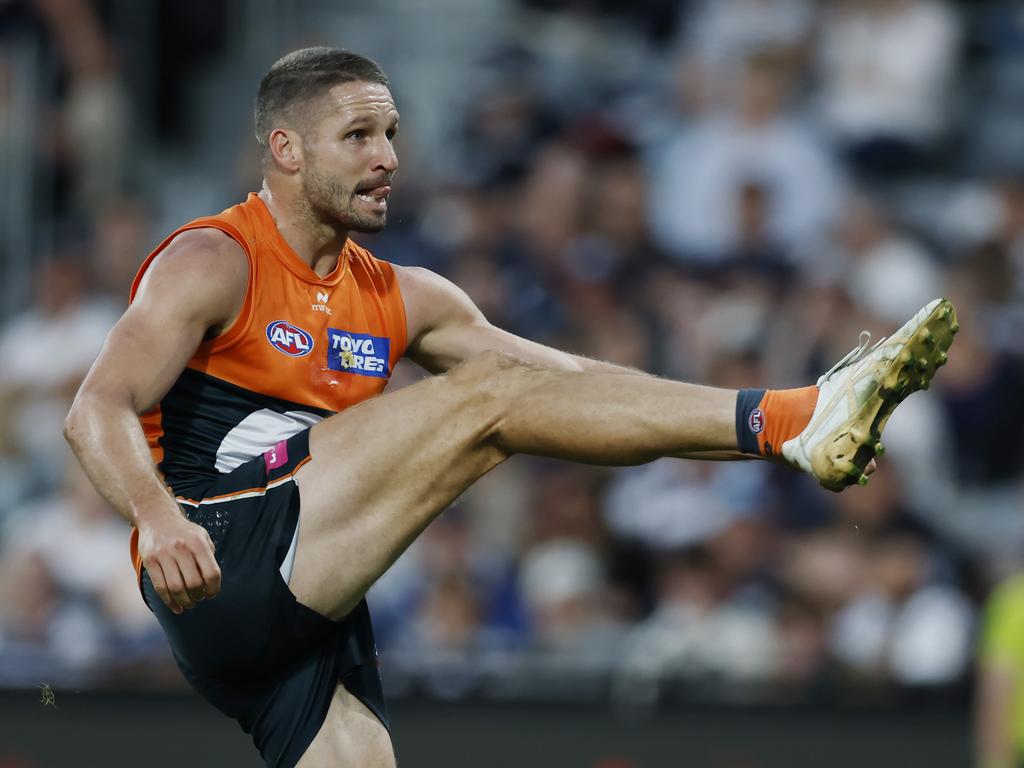Jesse Hogan kicked seven goals on Sunday. Picture: Michael Klein