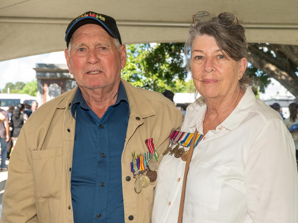 Les OHara and Annette OHara at ANZAC Day Mackay Friday 25 April 2025 Picture:Michaela Harlow