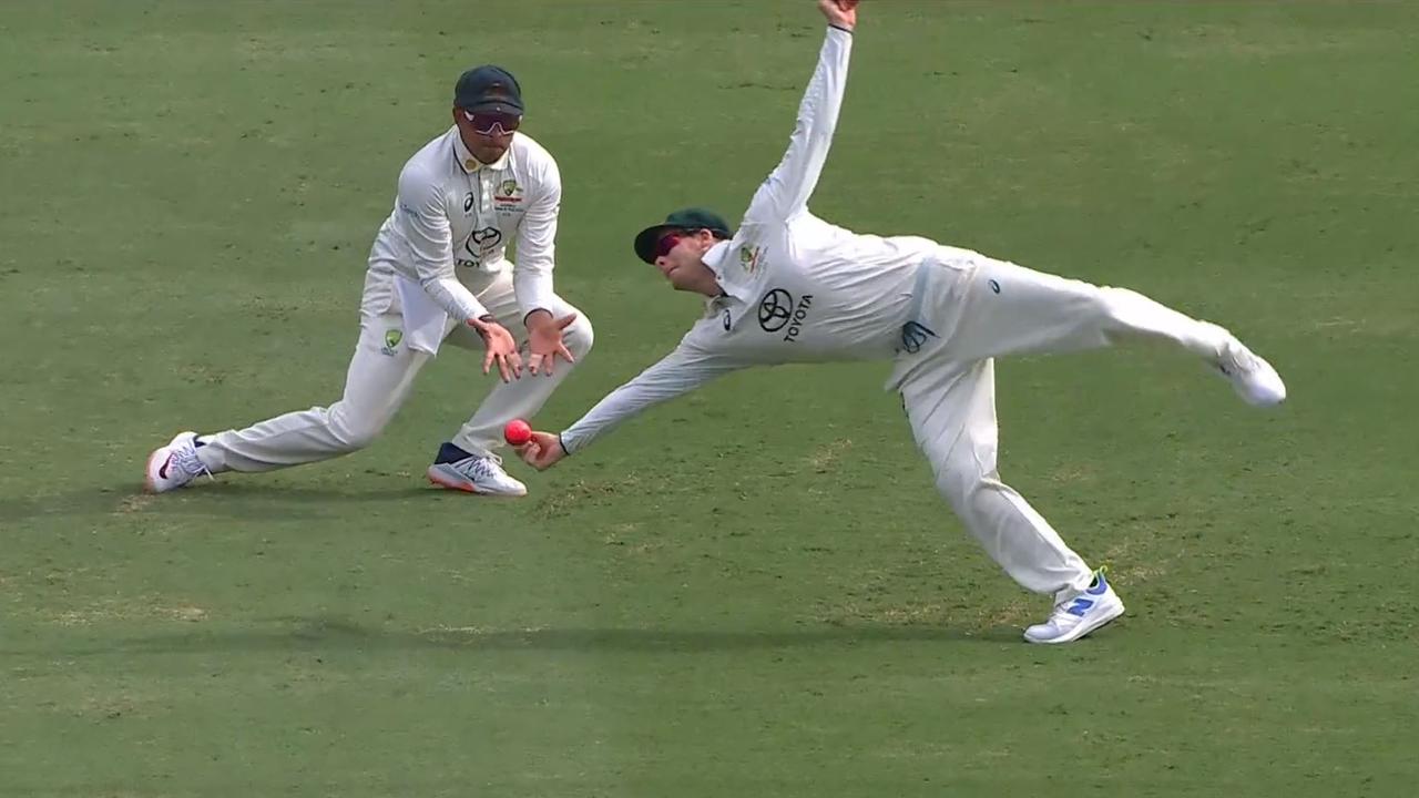 The ball seemed to be following Steve Smith at times at the Gabba.