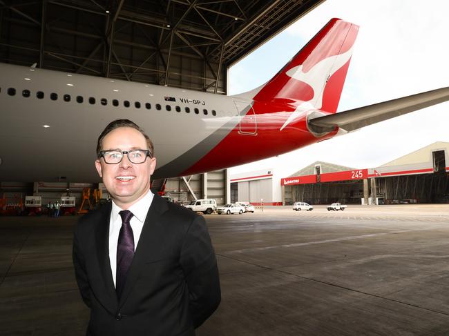 27/10/16 Qantas CEO Alan Joyce pictured with the new Qantas logo. Picture Renee Nowytarger / The Australian