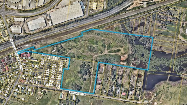 Aerial view of the proposed housing estate. Image: Nearmap