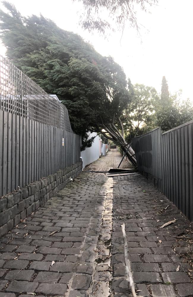 The aftermath of the storm in Kew. Picture: Danielle Kanatas
