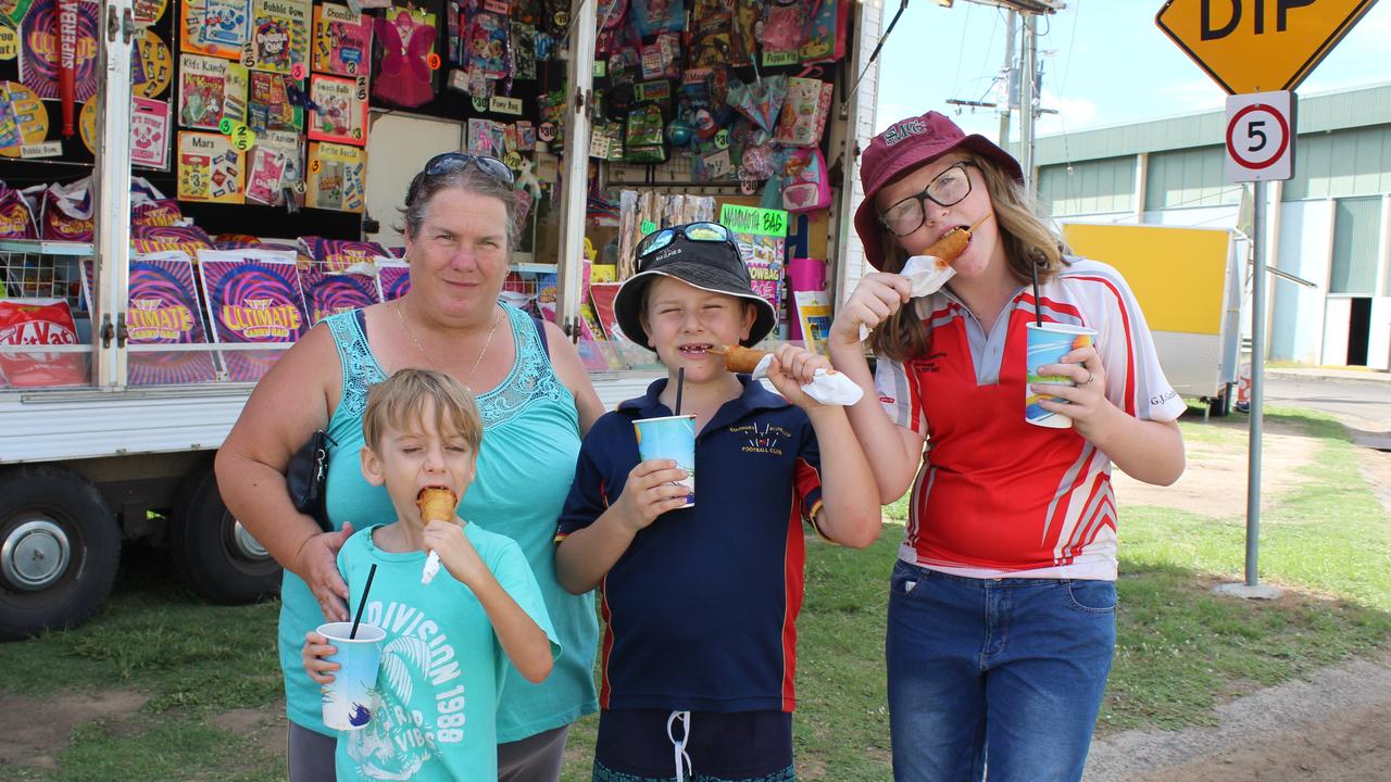 Loretta Winters with Karmicheal Armstrong, Jayden Mcaleese and Kelliegh Armstrong at the Murgon Show. Photo: Laura Blackmore