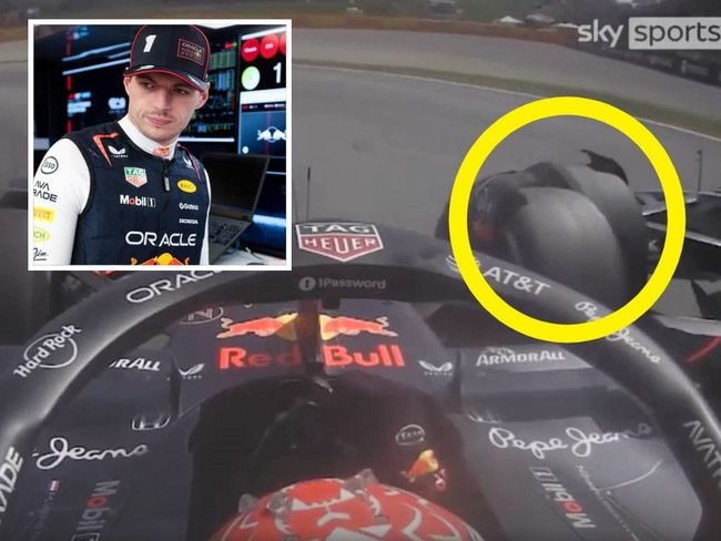 Footage of Max Verstappen's collision with George Russell.