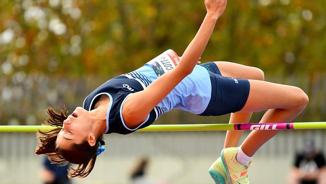 Oliva Scott-Rogers in the Girls U13 High Jump