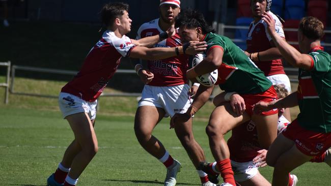 Meninga Cup semi-final action between the Redcliffe Dolphins and Wynnum-Manly Seagulls. Saturday April 15, 2023.