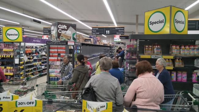 Shoppers at Blackburn North Woolworths this morning arrive to empty shelves.