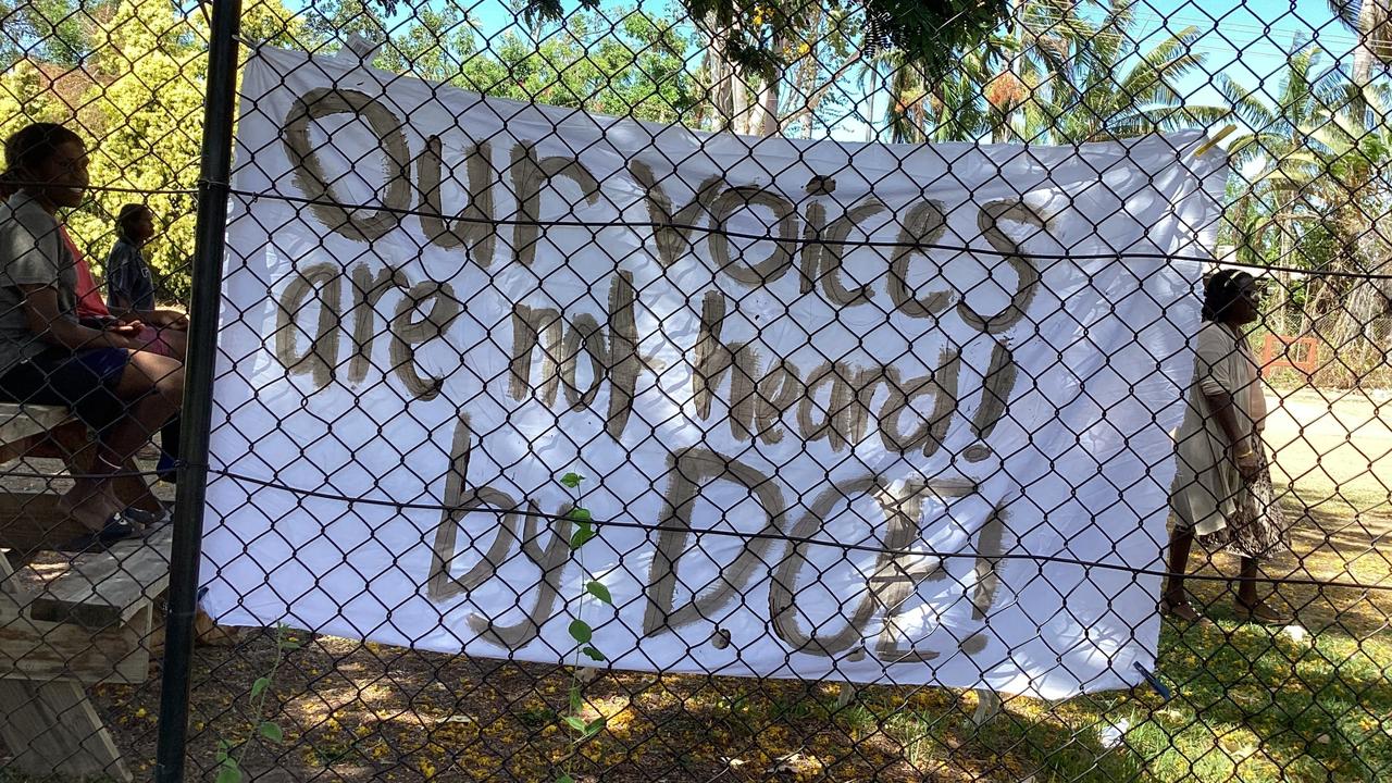 Sign displayed during a Barunga School protest in September