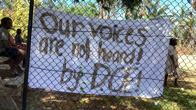 Sign displayed during a Barunga School protest in September