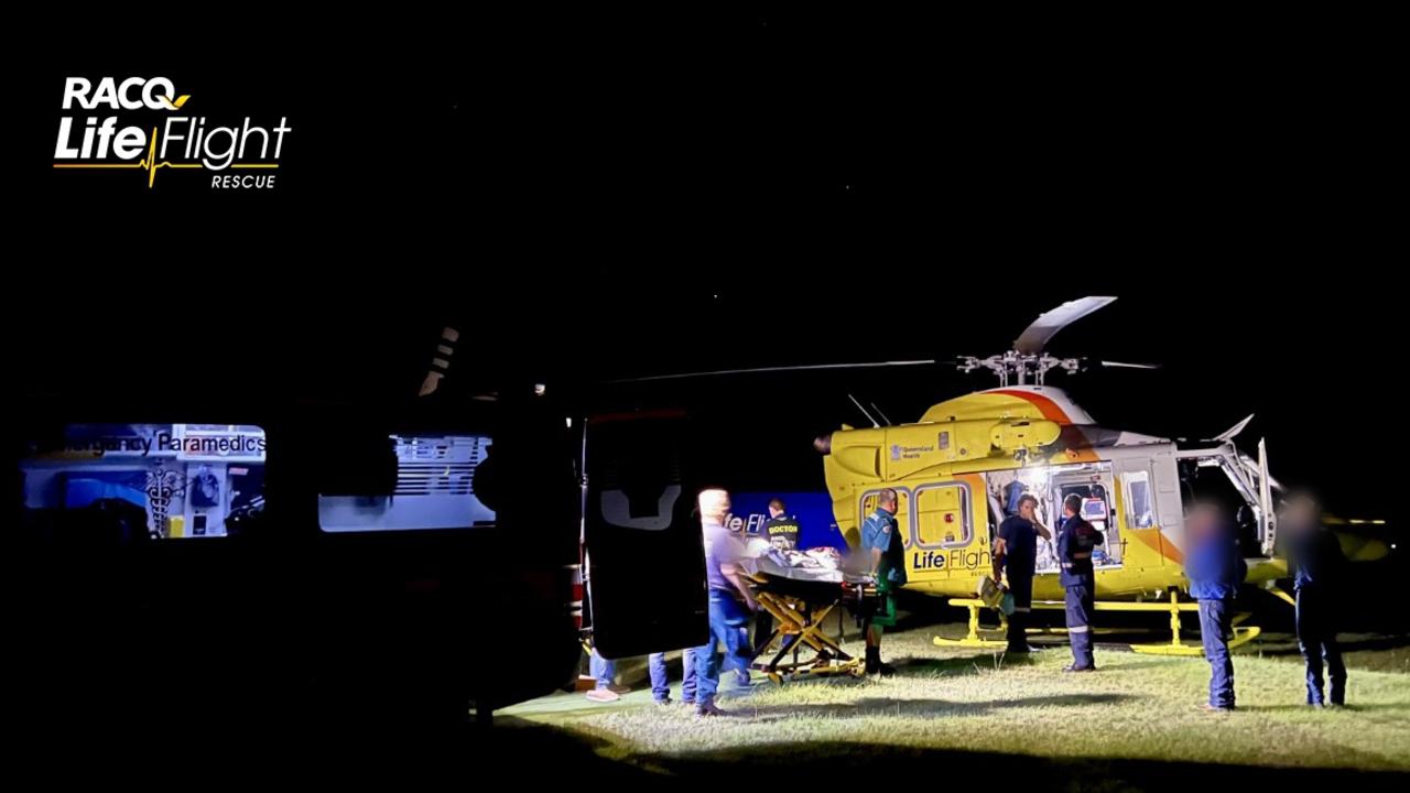 Boy airlifted to hospital after being stomped on by a bull on Saturday night, March 18, 2023. Picture: RACQ LifeFlight