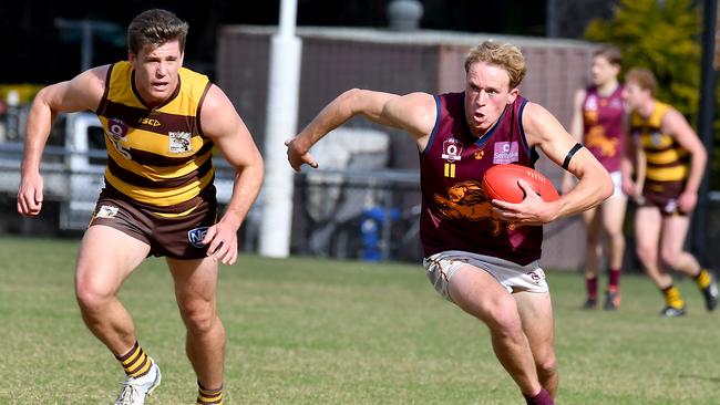 Senior QAFL aussie rules Aslpey v Palm Beach Saturday June 18, 2022. Picture, John Gass