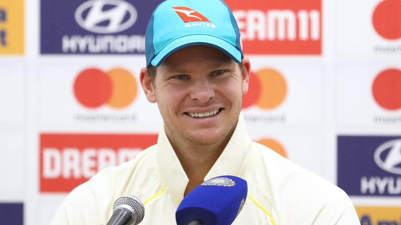 Steve Smith speaks following Australia's win in Indore. Picture: Getty Images