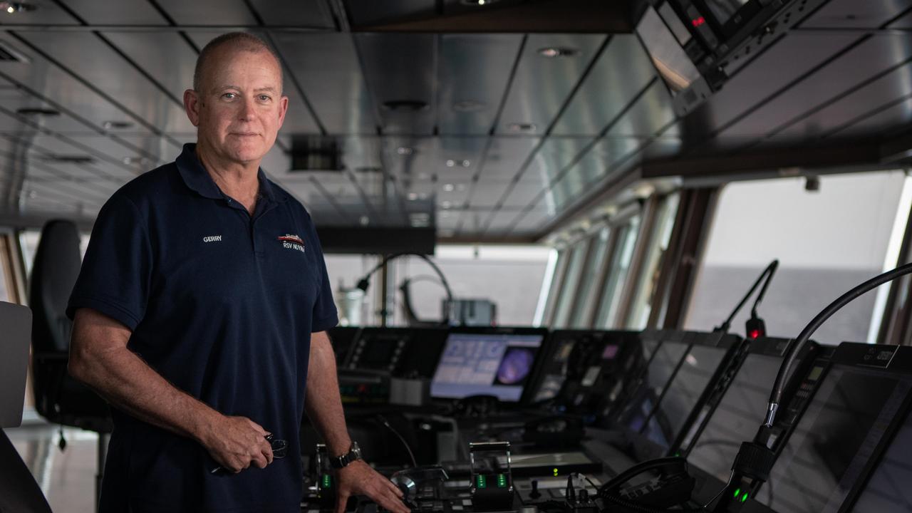 Master Jerry O'Doherty, onboard the RSV Nuyina, at the bridge of the ship. Picture: Pete Harmsen/Australian Antarctic Division.