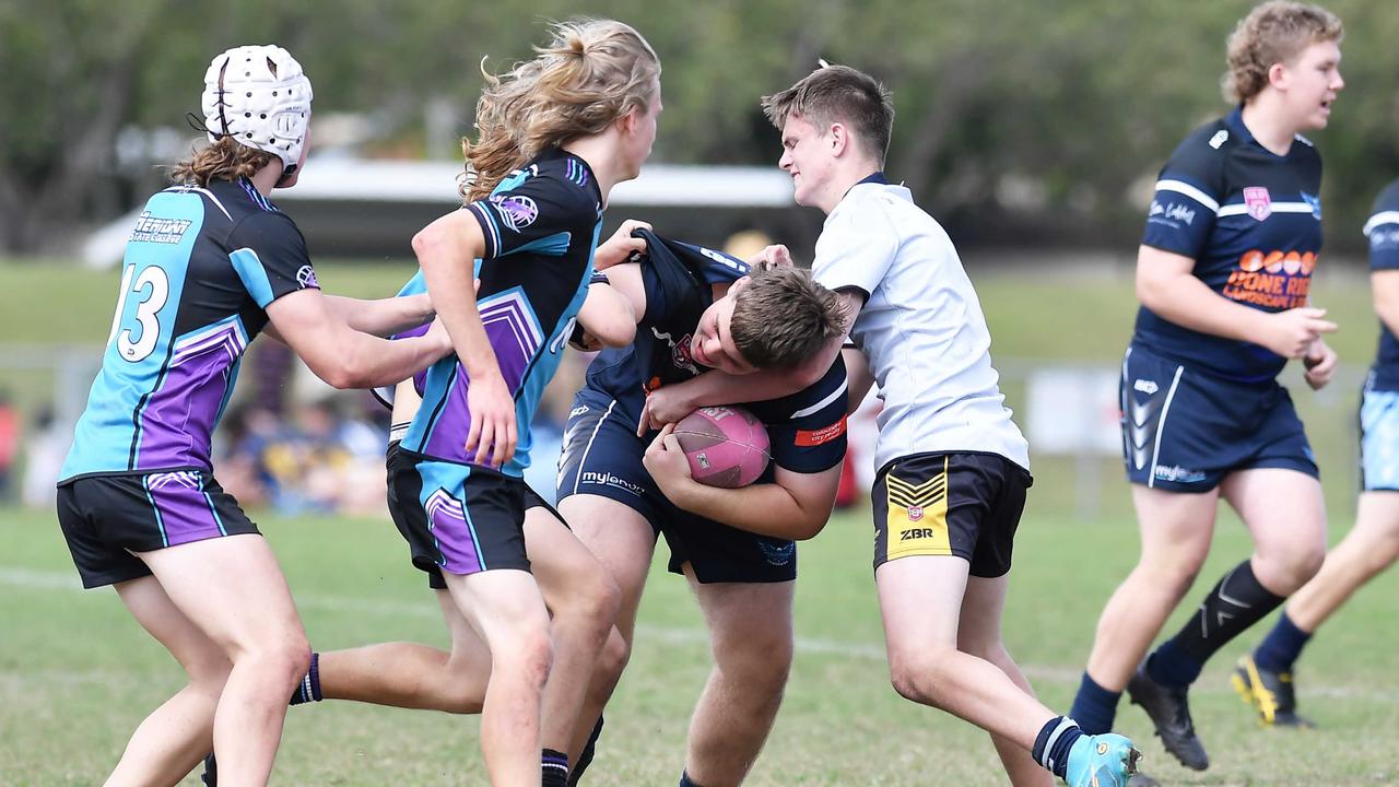 RUGBY LEAGUE: Justin Hodges and Chris Flannery 9s Gala Day. Caloundra State High V Meridan State College. year 10. Picture: Patrick Woods.