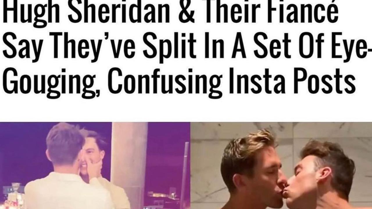 Hugh Sheridan hit out at this report on their split by Pedestrian.