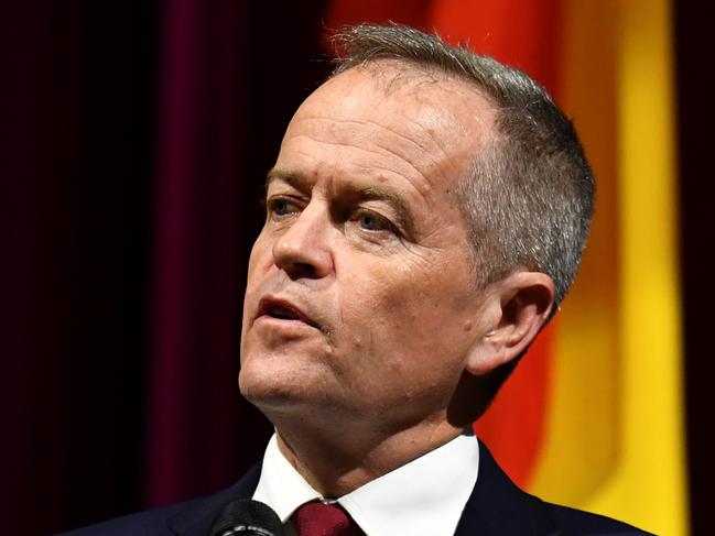 Leader of the Opposition Bill Shorten speaks at a Catholic Schools Parents Forum at Saint Columban's College in Caboolture, 44 km northwest of Brisbane, Tuesday, July 24, 2018. (AAP Image/Mick Tsikas) NO ARCHIVING