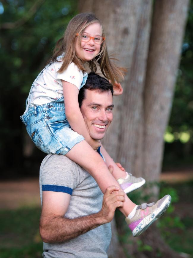 Mat Belcher with his daughter Amelie. Picture: Melanie Tucker