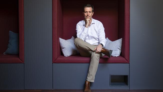 Culture AMP co-founder and chief executive Didier Elzinga in his Melbourne office. Picture: Sarah Matray