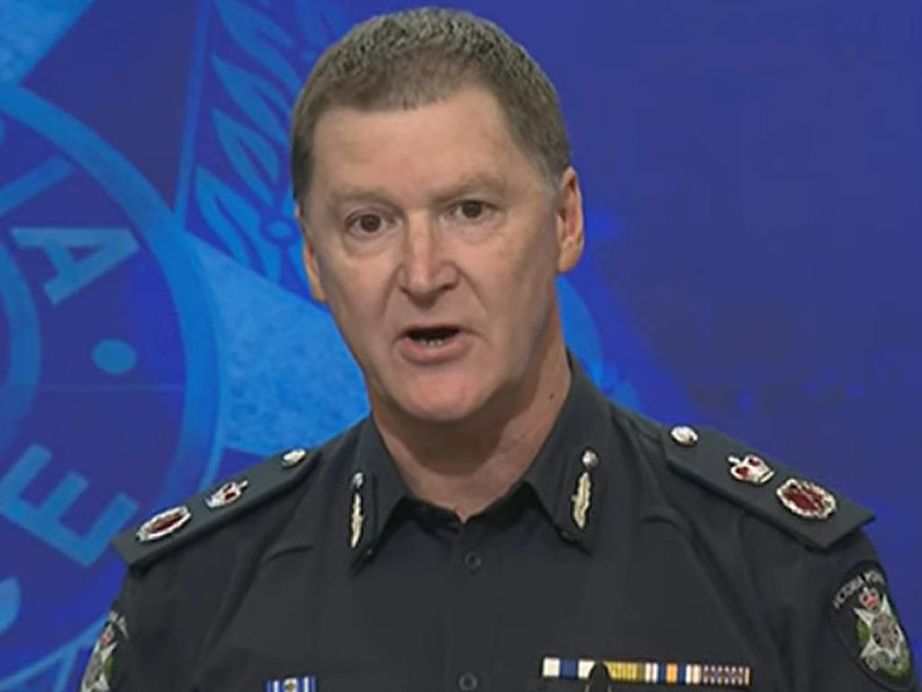 Victorian Police Chief Commissioner Shane Patton reveals more details of the crash and the victims on Monday. Picture: ABC