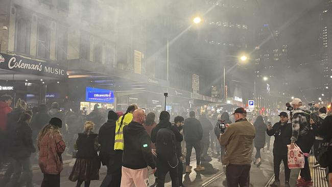 The protest started at Flinders Street Station and moved through the CBD. Picture: Suzan Delibasic