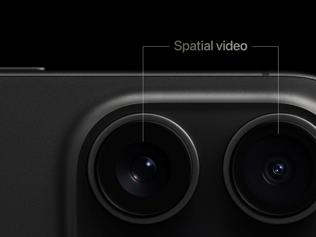 Spatial videos are captured using the Main and Ultra Wide cameras on iPhone 15 Pro and iPhone 15 Pro Max while in landscape orientation. Picture: Apple