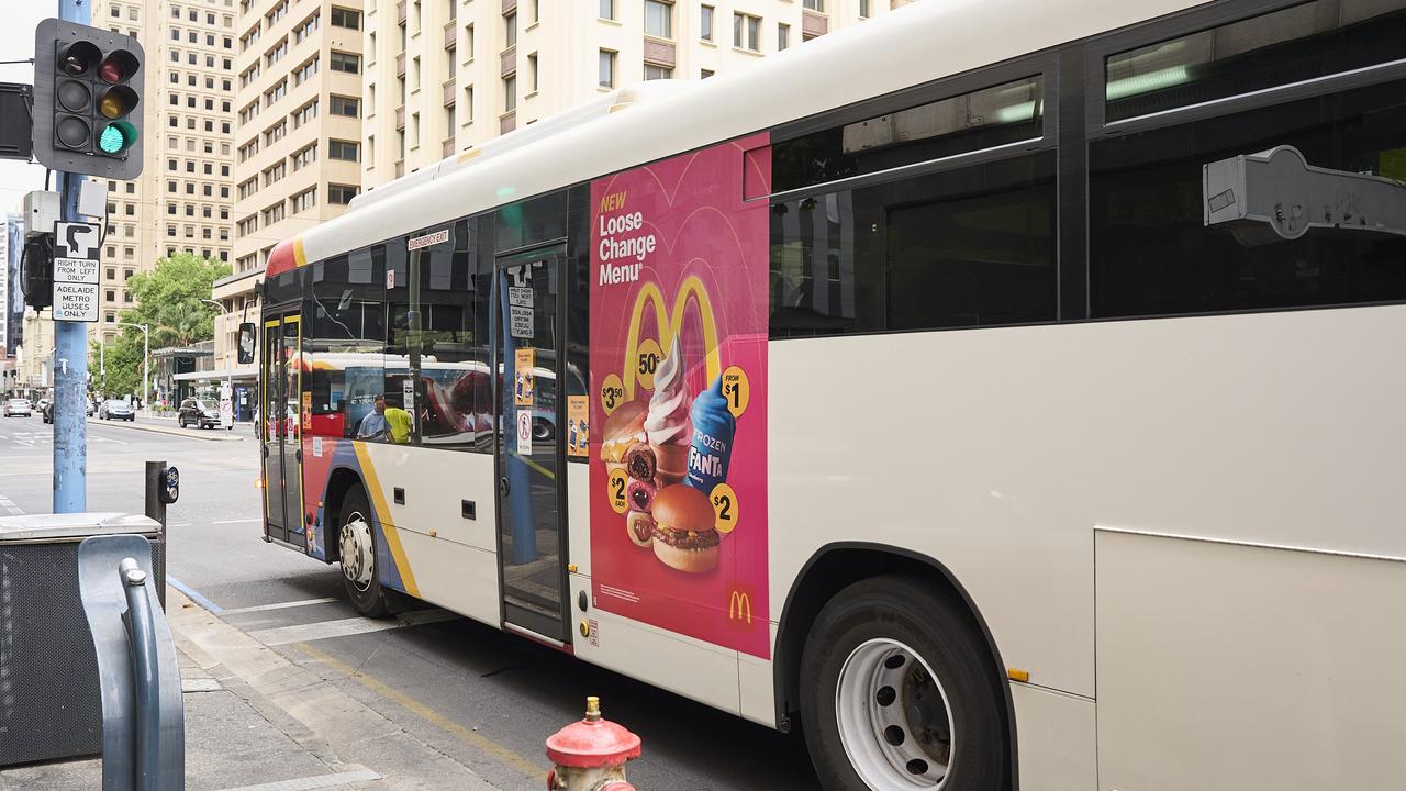 McDonald’s advertising on a bus in Adelaide. Picture: Matt Loxton