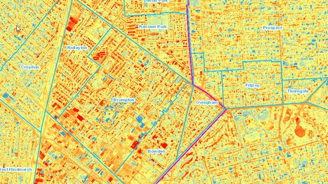 Bowden and Brompton are going through urban renewal but thermal imaging shows they are hotter than neighbouring suburbs.