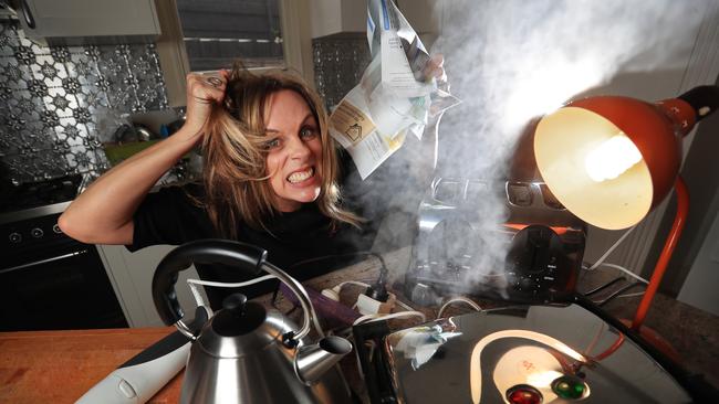 Narelle Rutherford can't manage with the rising costs of operating basic kitchen appliances. .Picture: Alex Coppel